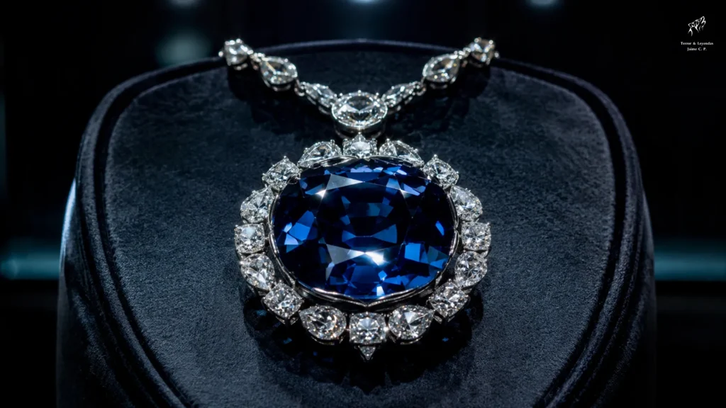 Diamante Hope azul considerado la joya maldita más famosa del mundo.