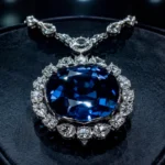 Diamante Hope azul considerado la joya maldita más famosa del mundo.