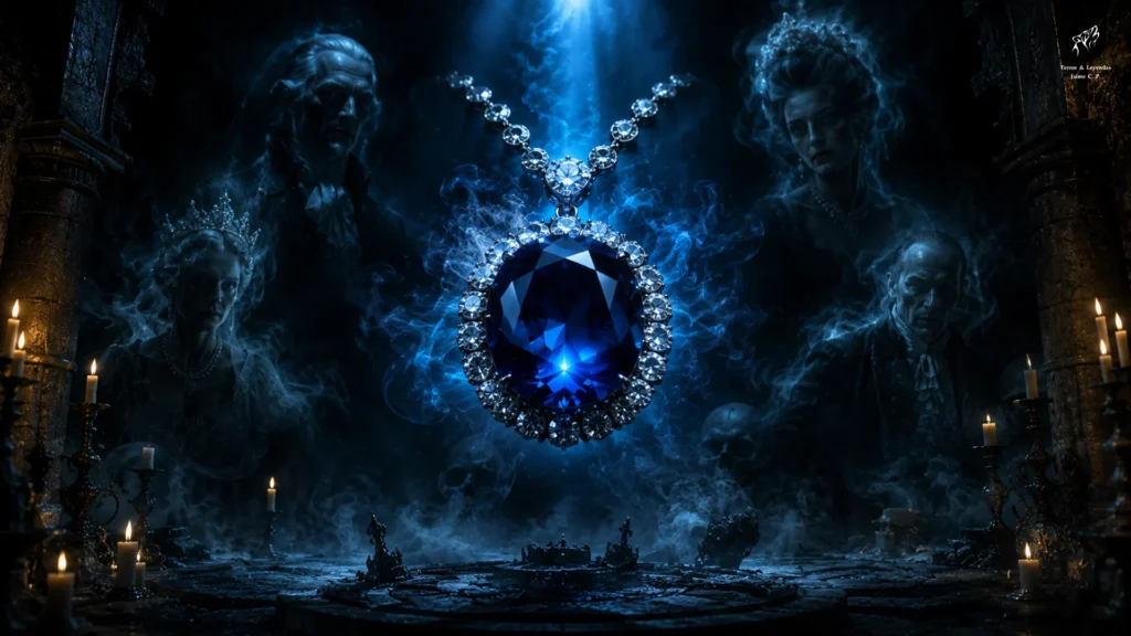 Representación de la maldición del Diamante Hope.